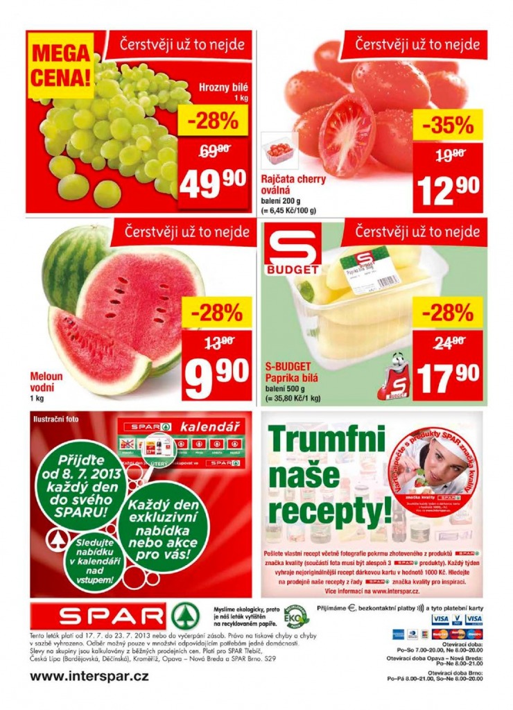 letk Interspar nabdka Spar od 17.7.2013 strana 1