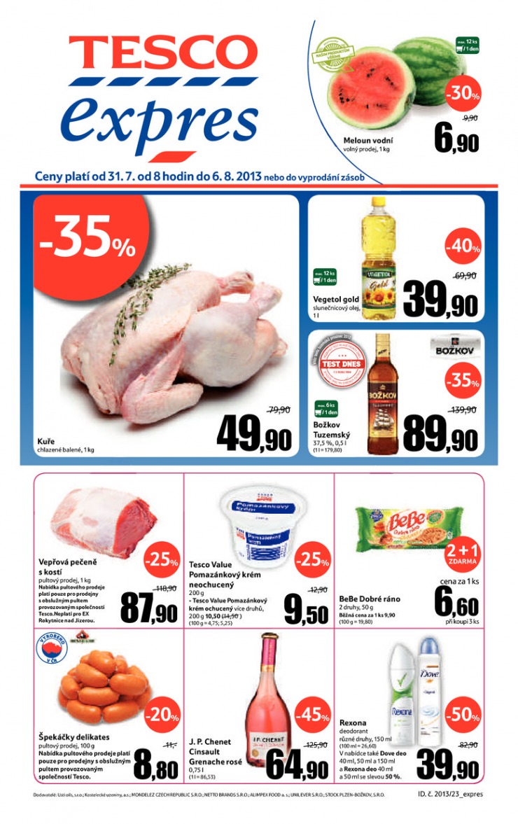 letk Tesco Expres obchody od 31.7.2013 strana 1