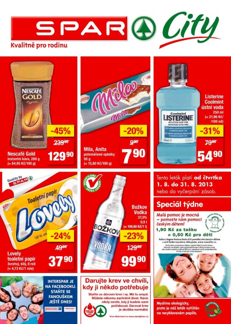 leták Interspar nabídka Spar City od 1.8.2013 strana 1 leták Interspar nabídka Spar City od 1.8.2013 strana 1