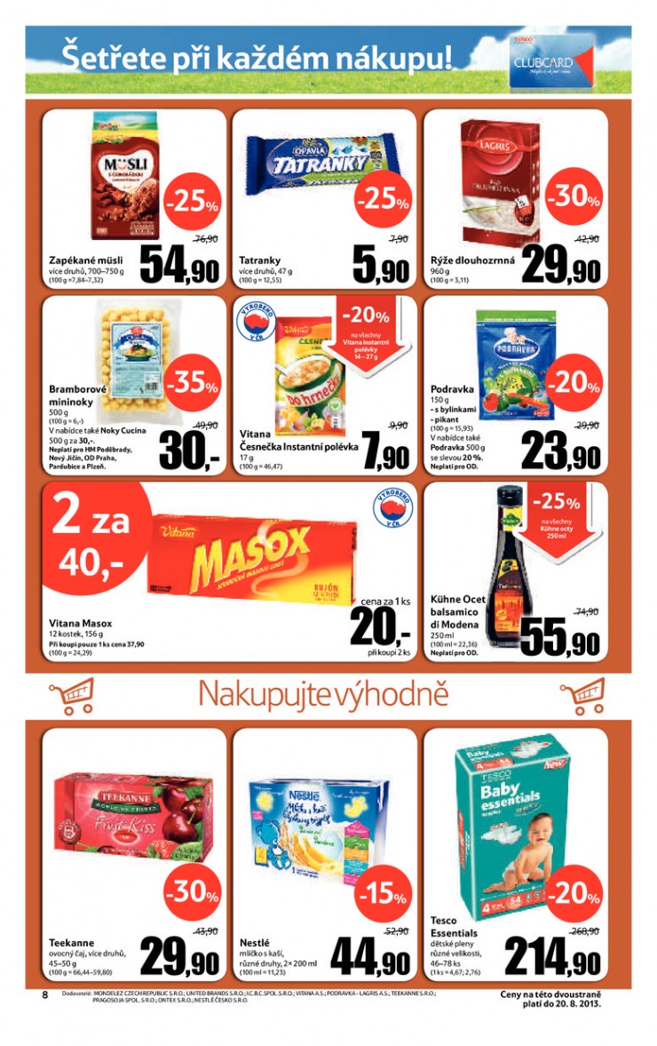 leták Tesco velké hypermarkety od 7.8.2013 strana 1 leták Tesco velké hypermarkety od 7.8.2013 strana 1