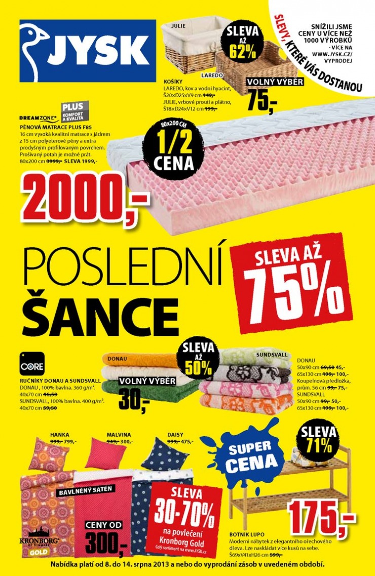 letk Jysk Nabdka tdne od 8.8.2013 strana 1