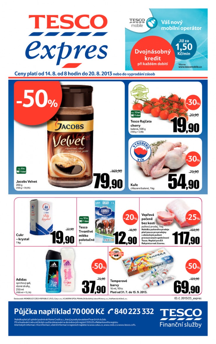 letk Tesco Expres obchody od 14.8.2013 strana 1
