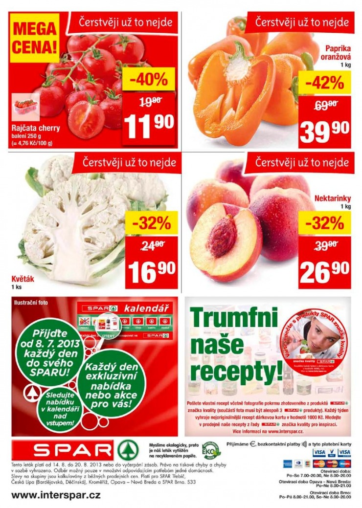 leták Interspar nabídka Spar od 14.8.2013 strana 1 leták Interspar nabídka Spar od 14.8.2013 strana 1