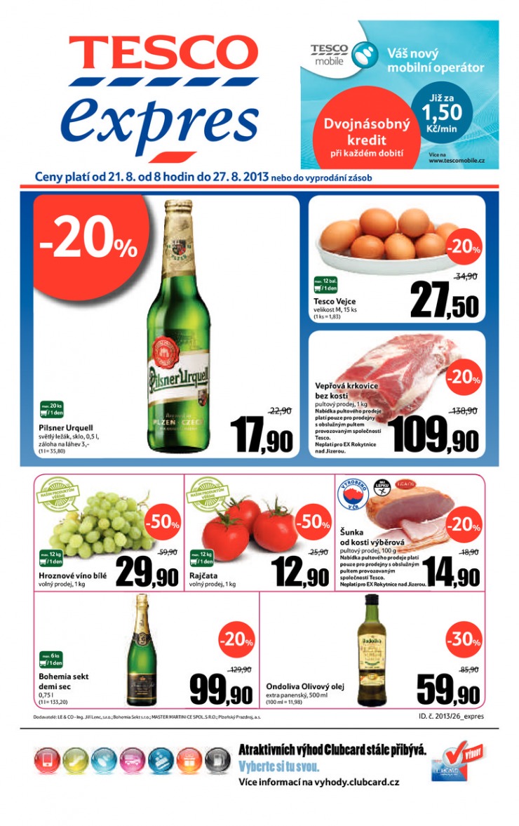 letk Tesco Expres obchody od 21.8.2013 strana 1