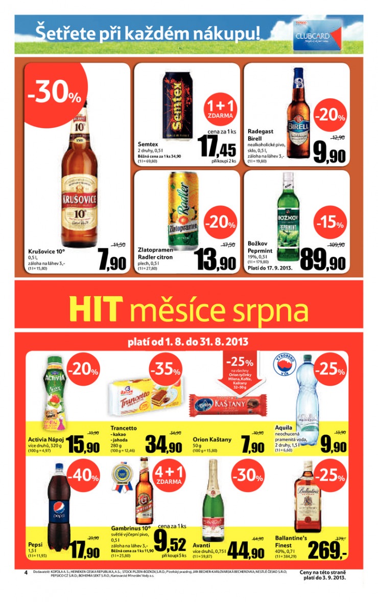 let�k Tesco Expres obchody od 21.8.2013 strana 1