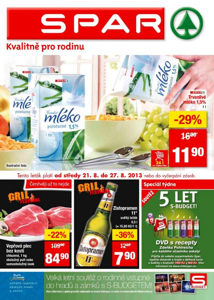 leták Interspar nabídka Spar od 28.8.2013 strana 1