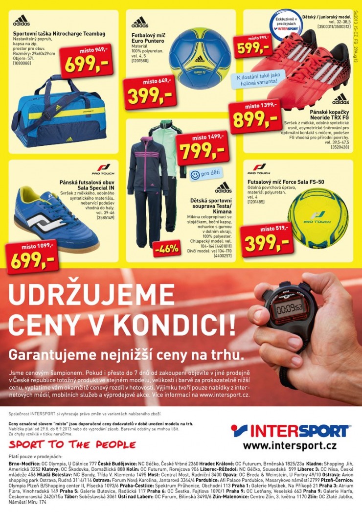 leták Intersport Aktuální leták od 29.8.2013 strana 1 leták Intersport Aktuální leták od 29.8.2013 strana 1