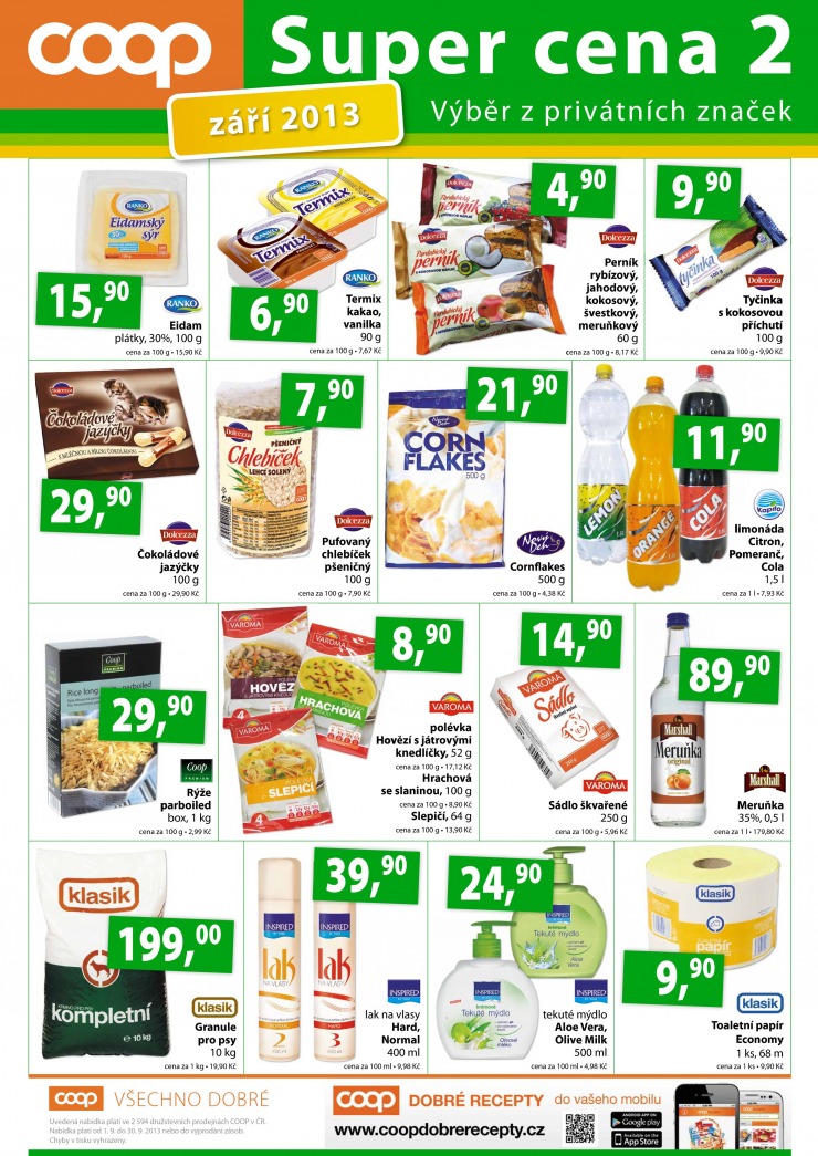 leták COOP Super cena od 1.9.2013 strana 1 leták COOP Super cena od 1.9.2013 strana 1
