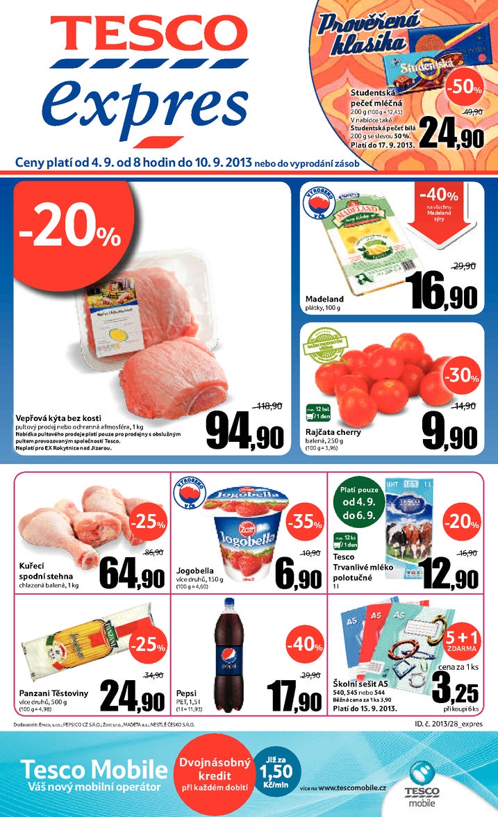letk Tesco Expres obchody od 4.9.2013 strana 1