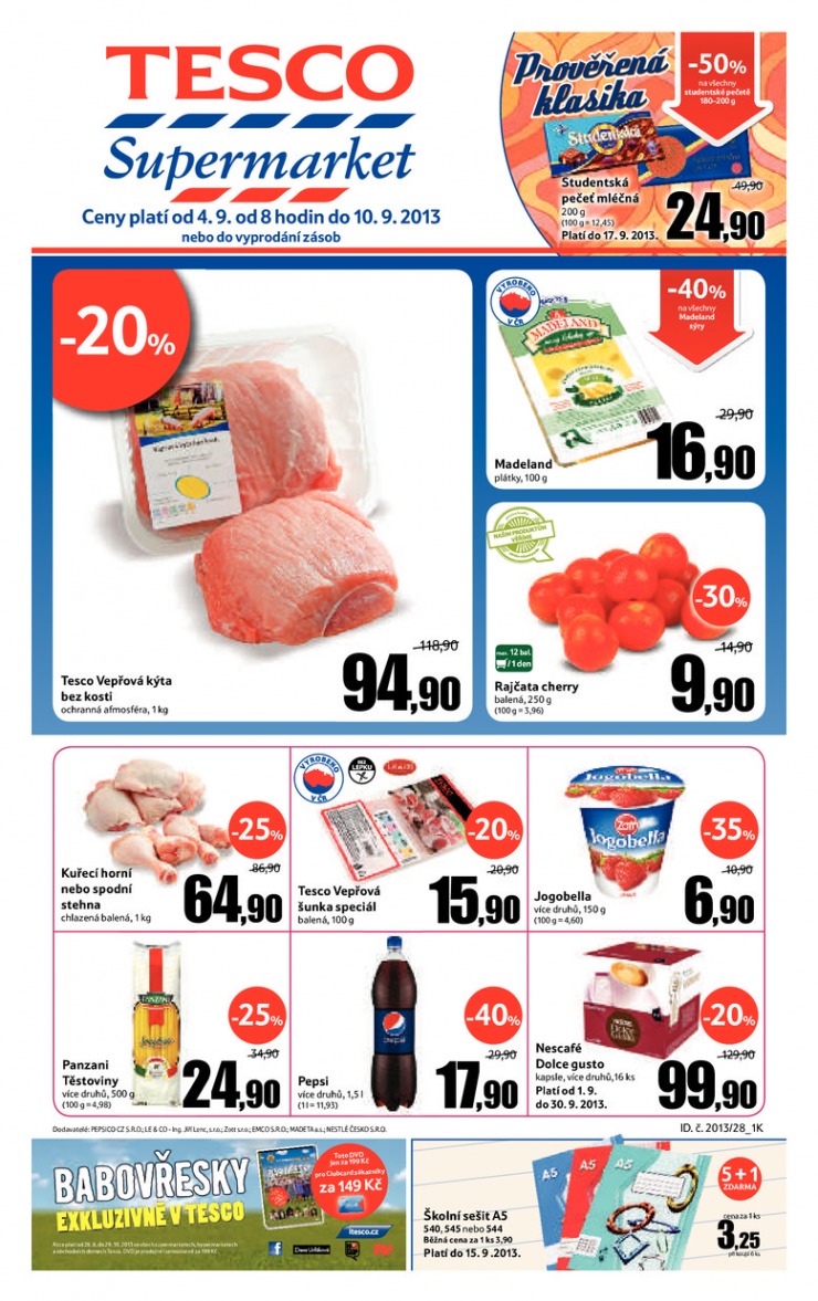 letk Tesco supermarkety od 4.9.2013 strana 1