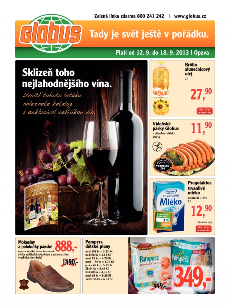 leták Globus Naše noviny od 12.9.2013 strana 1