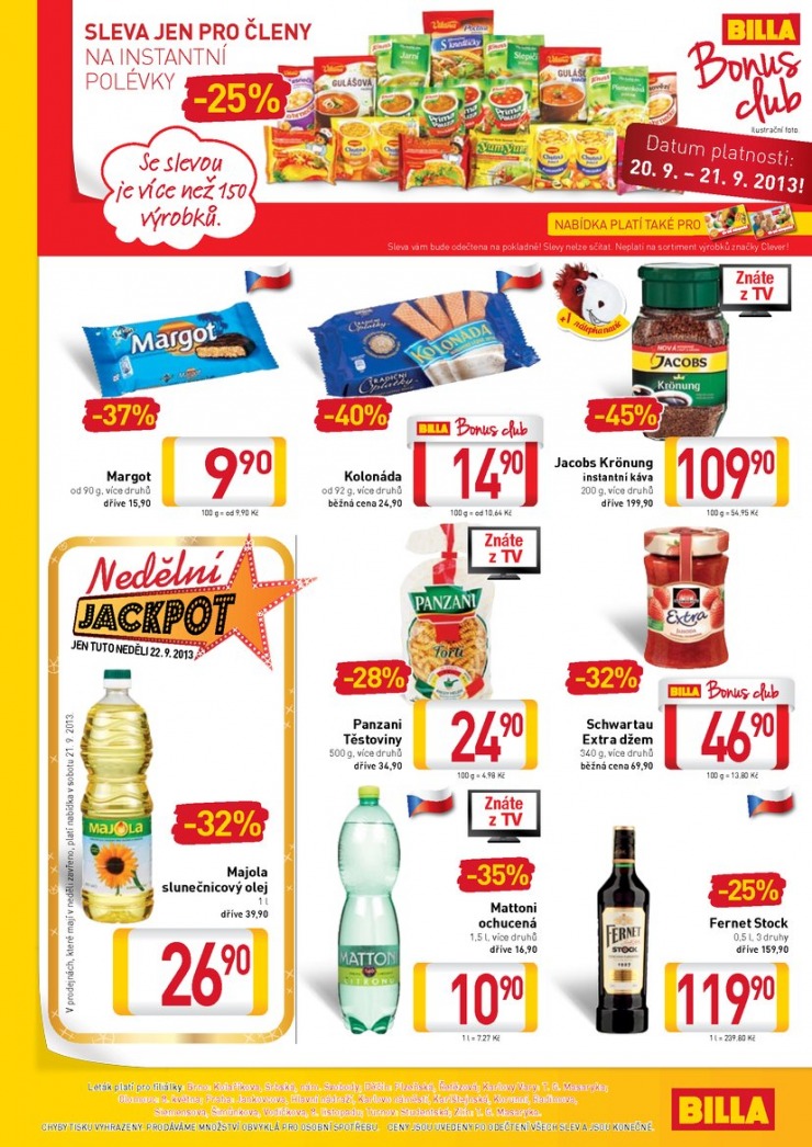 leták Billa malý od 18.9.2013 strana 1 leták Billa malý od 18.9.2013 strana 1