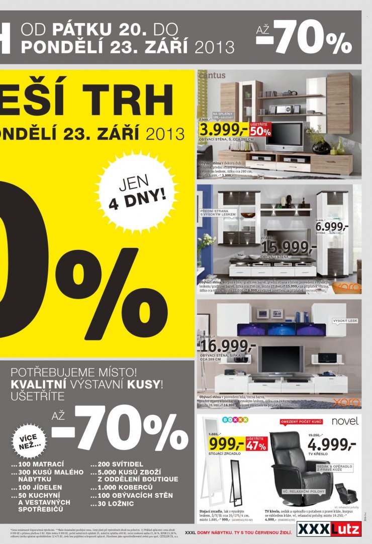leták XXXLutz Bleší trh od 16.9.2013 strana 1 leták XXXLutz Bleší trh od 16.9.2013 strana 1