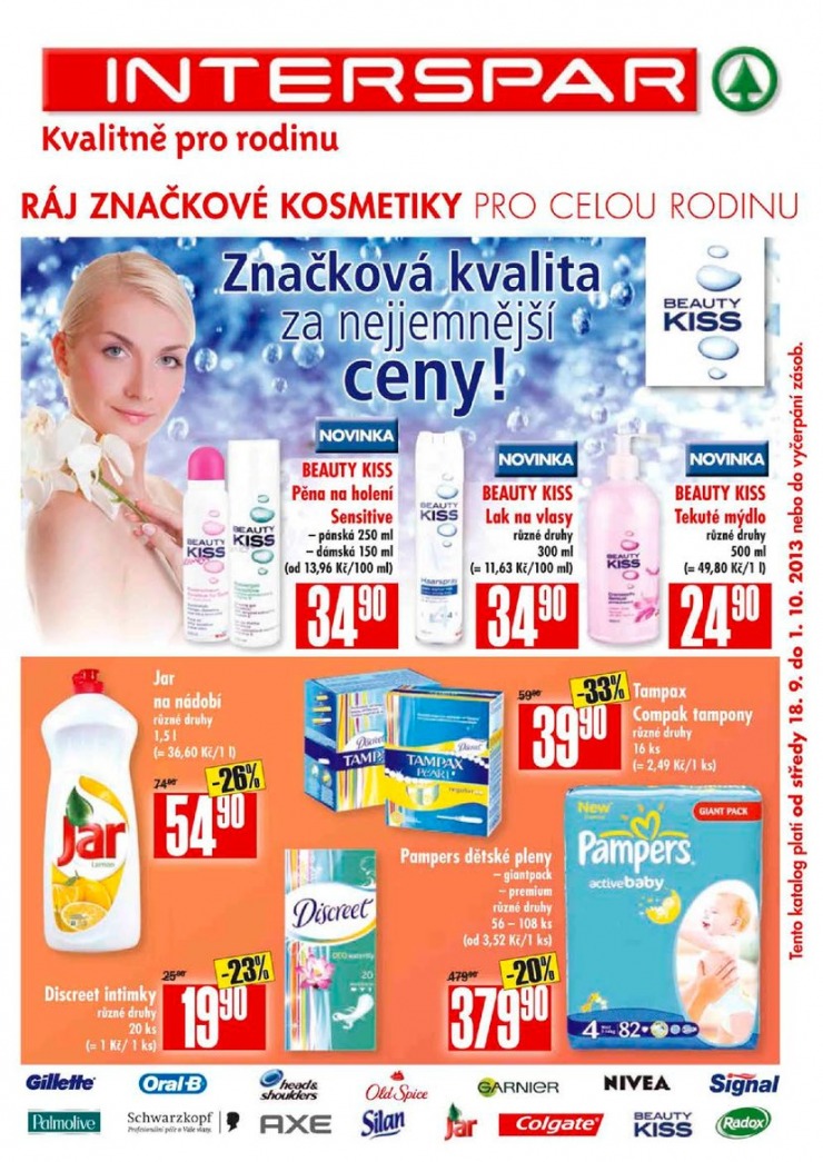 leták Interspar Kosmetika od 18.9.2013 strana 1