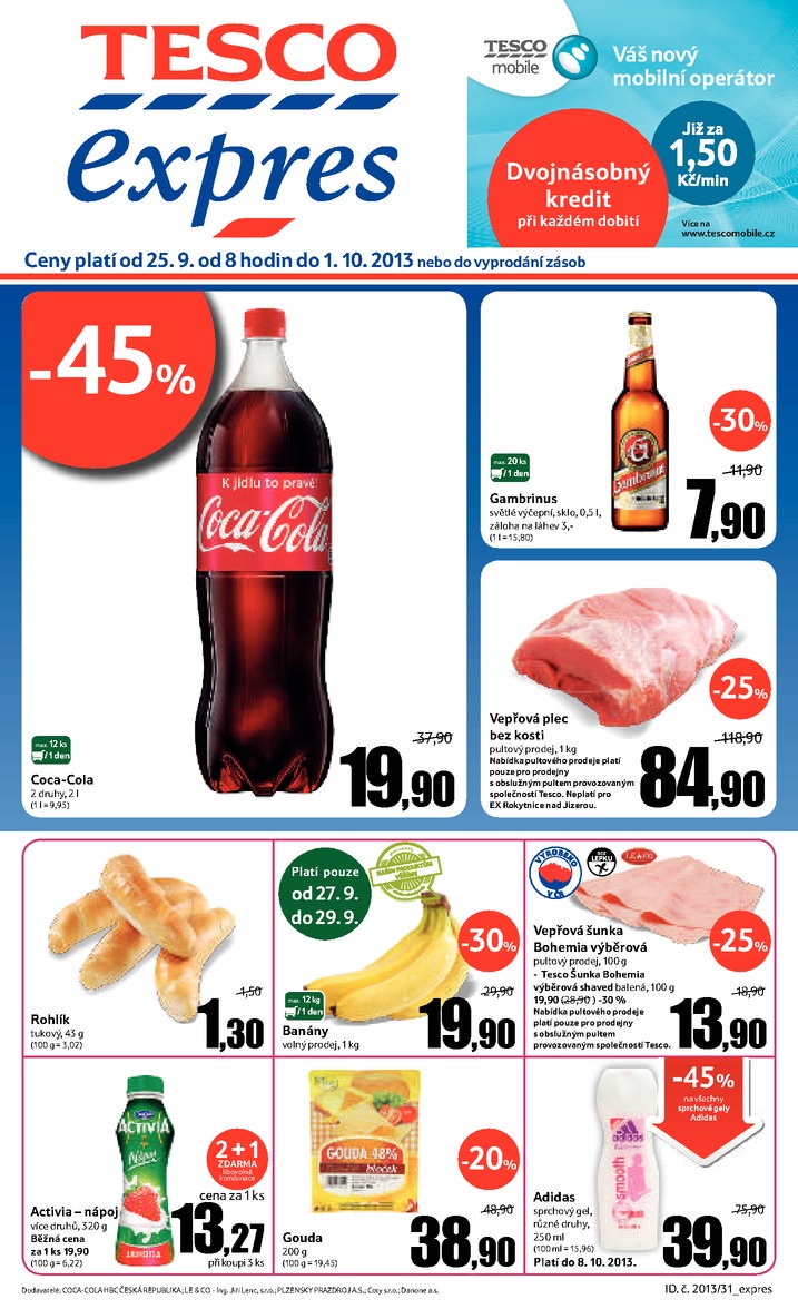 letk Tesco Expres obchody od 25.9.2013 strana 1
