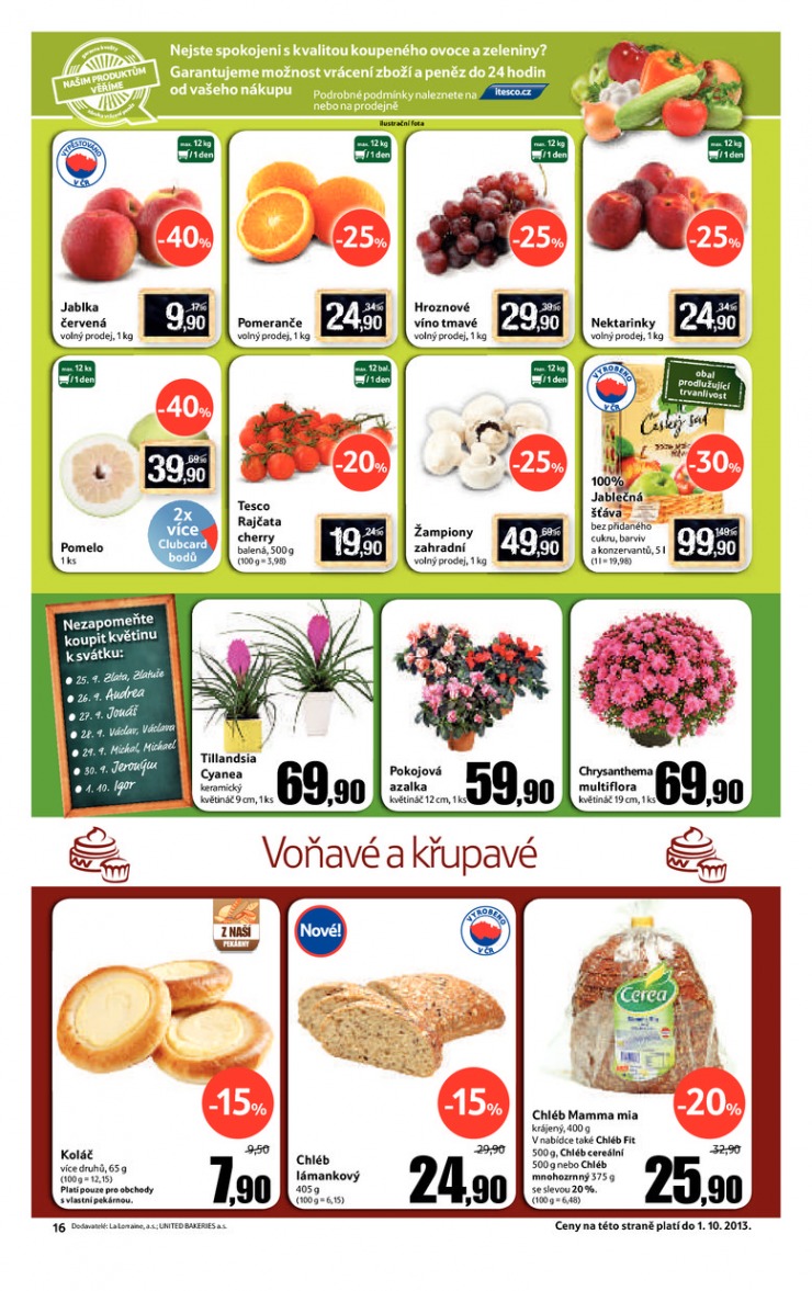 leták Tesco velké hypermarkety od 25.9.2013 strana 1 leták Tesco velké hypermarkety od 25.9.2013 strana 1