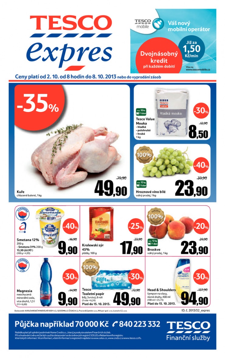 letk Tesco Expres obchody od 2.10.2013 strana 1