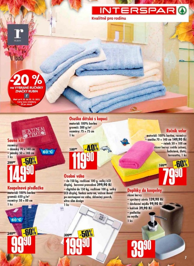 letk Interspar katalog bydlen od 9.10.2013 strana 1