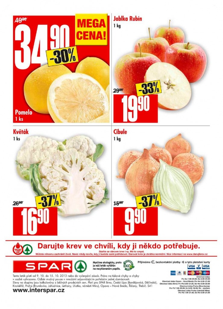 leták Interspar nabídka Spar od 9.10.2013 strana 1 leták Interspar nabídka Spar od 9.10.2013 strana 1