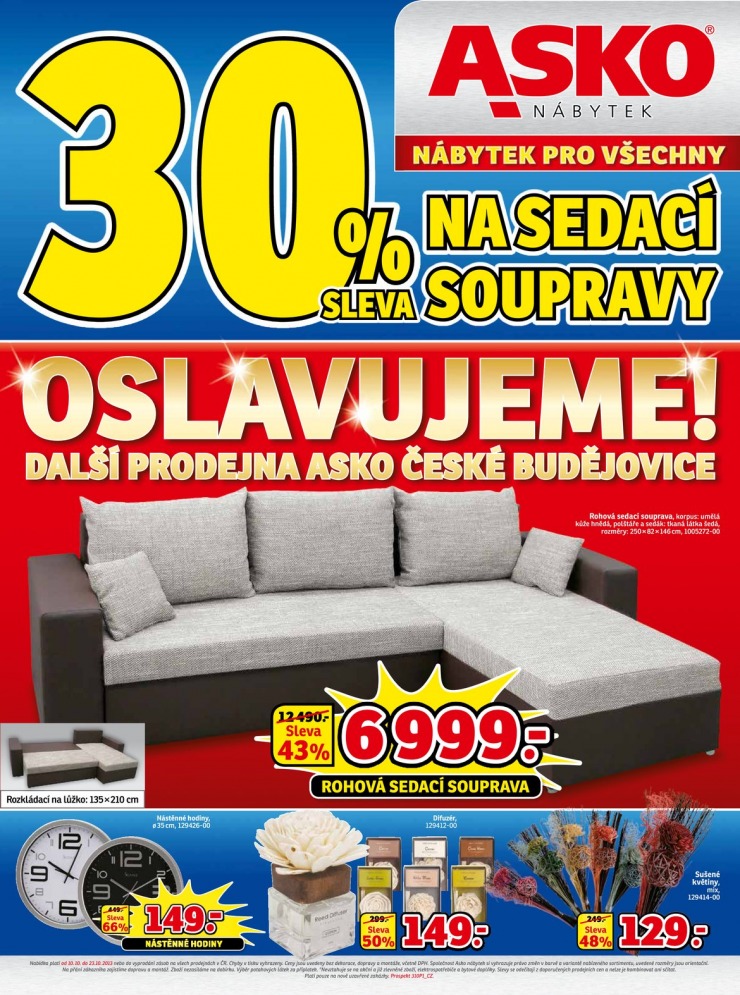 letk Asko nbytek letk platn pro E-shop, Brno, Chomutov, Hradec Krlov, Mlad Boleslav, Plze, Praha Teplice, Znojmo, Zln od 10.10.2013 strana 1
