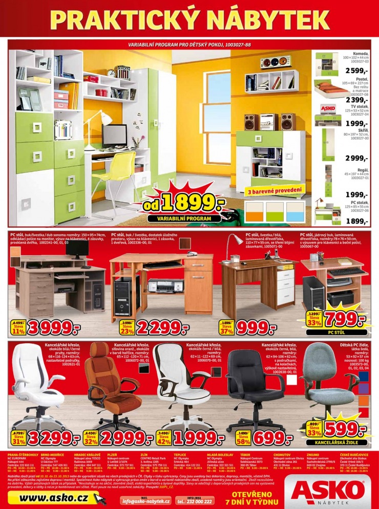 leták Asko nábytek leták platný pro E-shop, Brno, Chomutov, Hradec Králové, Mladá Boleslav, Plzeň, Praha Teplice, Znojmo, Zlín od 10.10.2013 strana 1 leták Asko nábytek leták platný pro E-shop, Brno, Chomutov, Hradec Králové, Mladá Boleslav, Plzeň, Praha Teplice, Znojmo, Zlín od 10.10.2013 strana 1