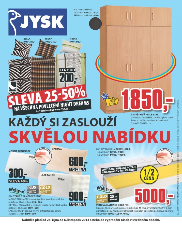 leták Jysk Nabídka týdne od 24.10.2013 strana 1 leták Jysk Nabídka týdne od 24.10.2013 strana 1