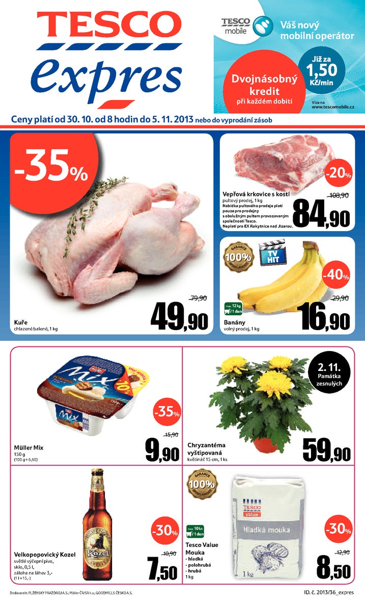 letk Tesco Expres obchody od 30.10.2013 strana 1