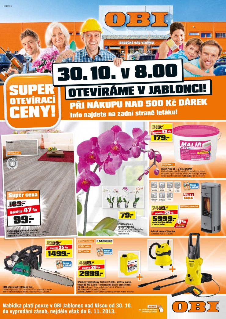 letk OBI pro Jablonec nad Nisou od 31.10.2013 strana 1