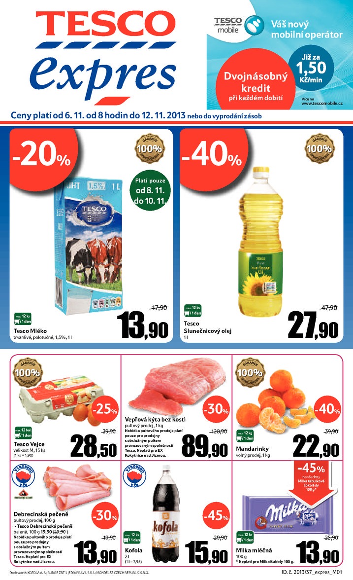 letk Tesco Expres obchody od 6.11.2013 strana 1