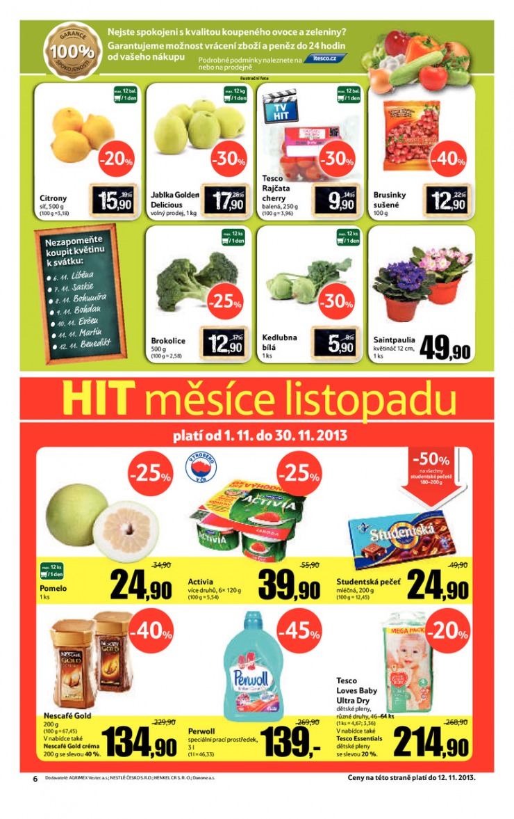 leták Tesco supermarkety od 6.11.2013 strana 1 leták Tesco supermarkety od 6.11.2013 strana 1