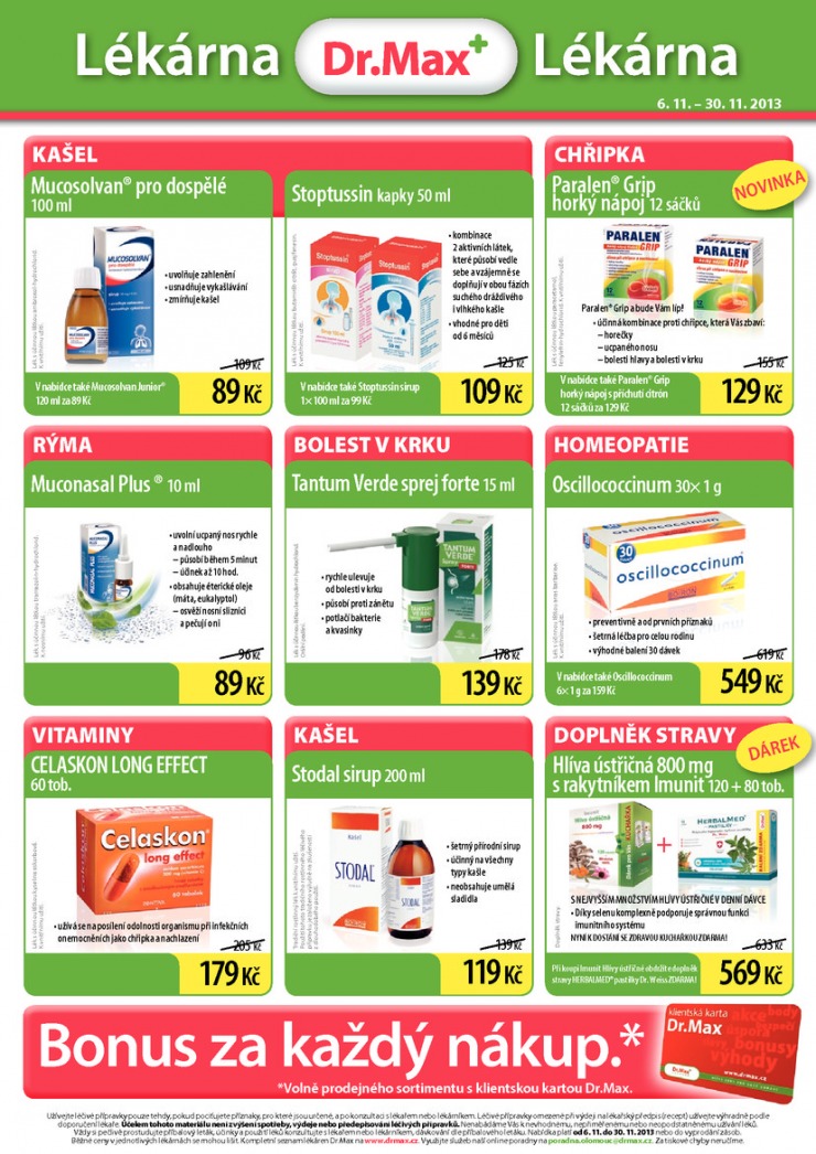 leták Dr. Max lékárna Aktuální leták od 6.11.2013 strana 1 leták Dr. Max lékárna Aktuální leták od 6.11.2013 strana 1