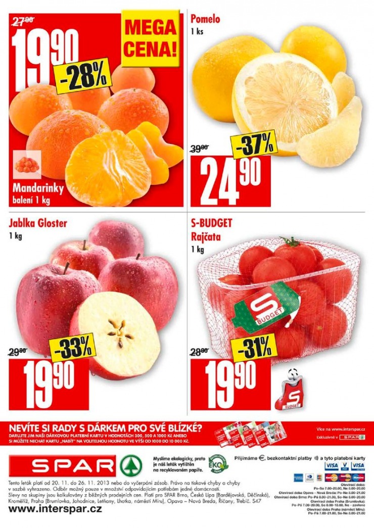 leták Interspar nabídka Spar od 20.11.2013 strana 1 leták Interspar nabídka Spar od 20.11.2013 strana 1
