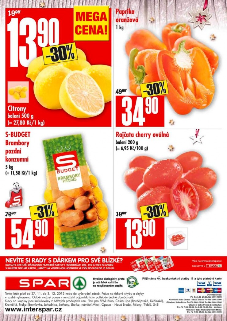 leták Interspar nabídka Spar od 27.11.2013 strana 1 leták Interspar nabídka Spar od 27.11.2013 strana 1