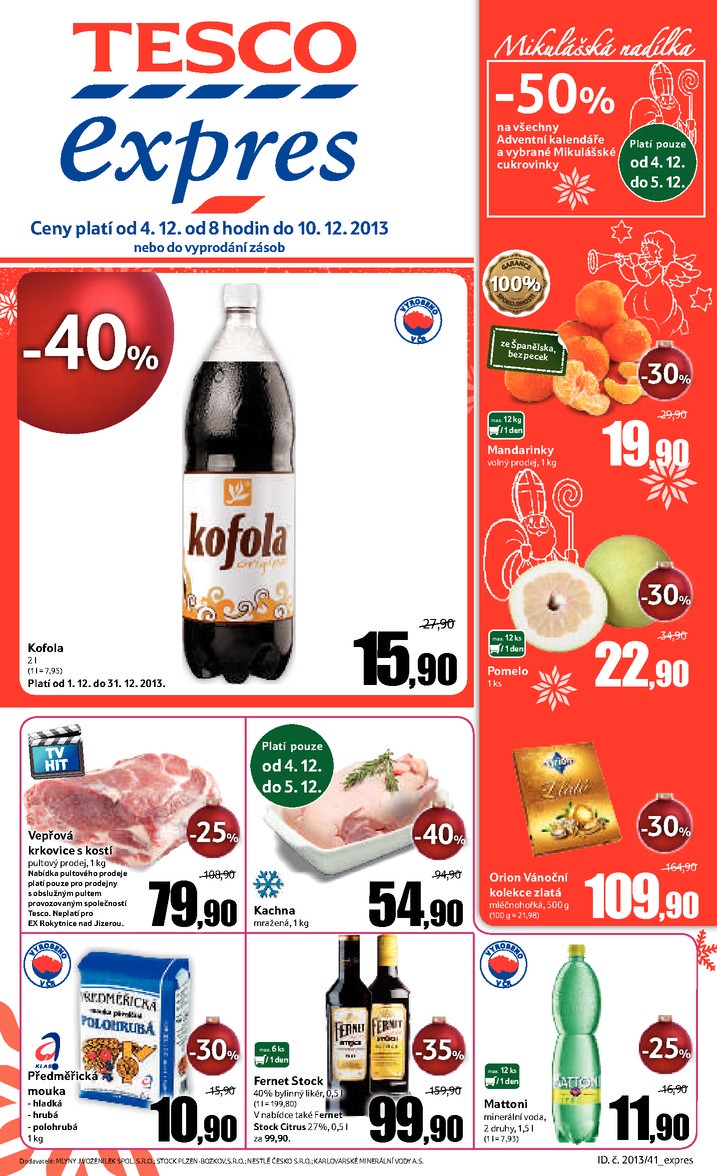 letk Tesco Expres obchody od 4.12.2013 strana 1