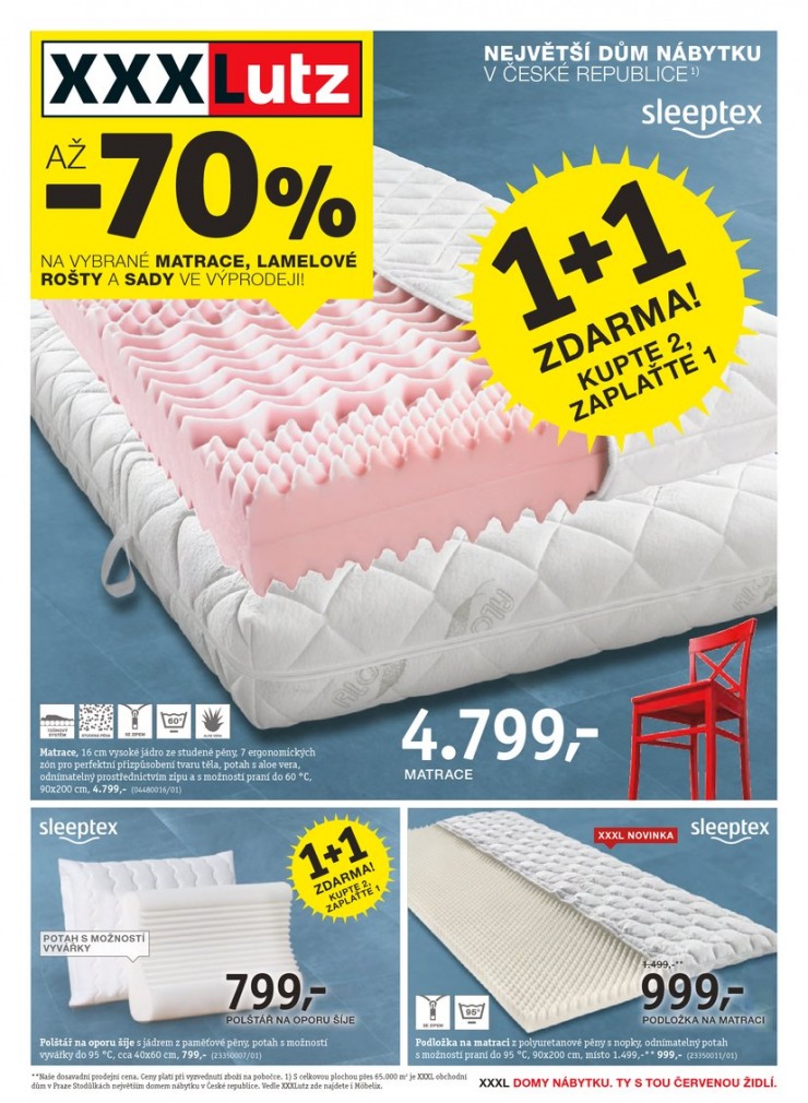 letk XXXLutz sleva na matrace od 23.12.2013 strana 1