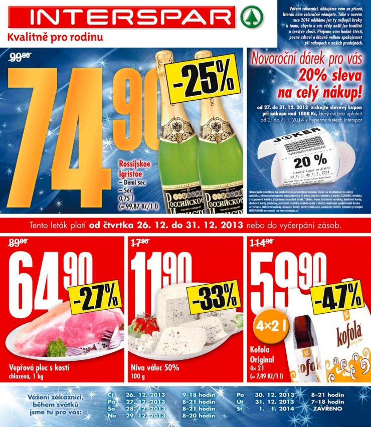 leták Interspar Akční nabídka od 26.12.2013 strana 1 leták Interspar Akční nabídka od 26.12.2013 strana 1