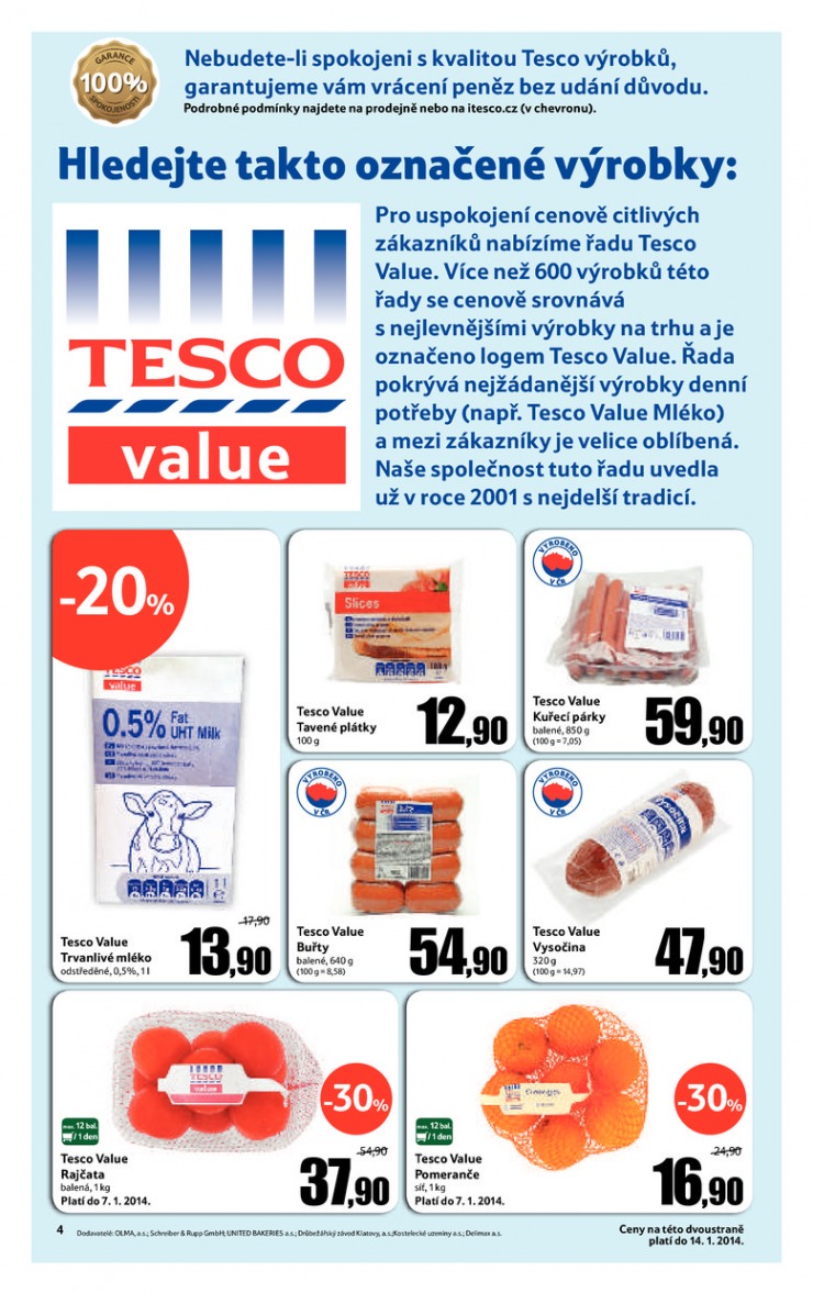 let�k Tesco obchody Extra od 2.1.2014 strana 1