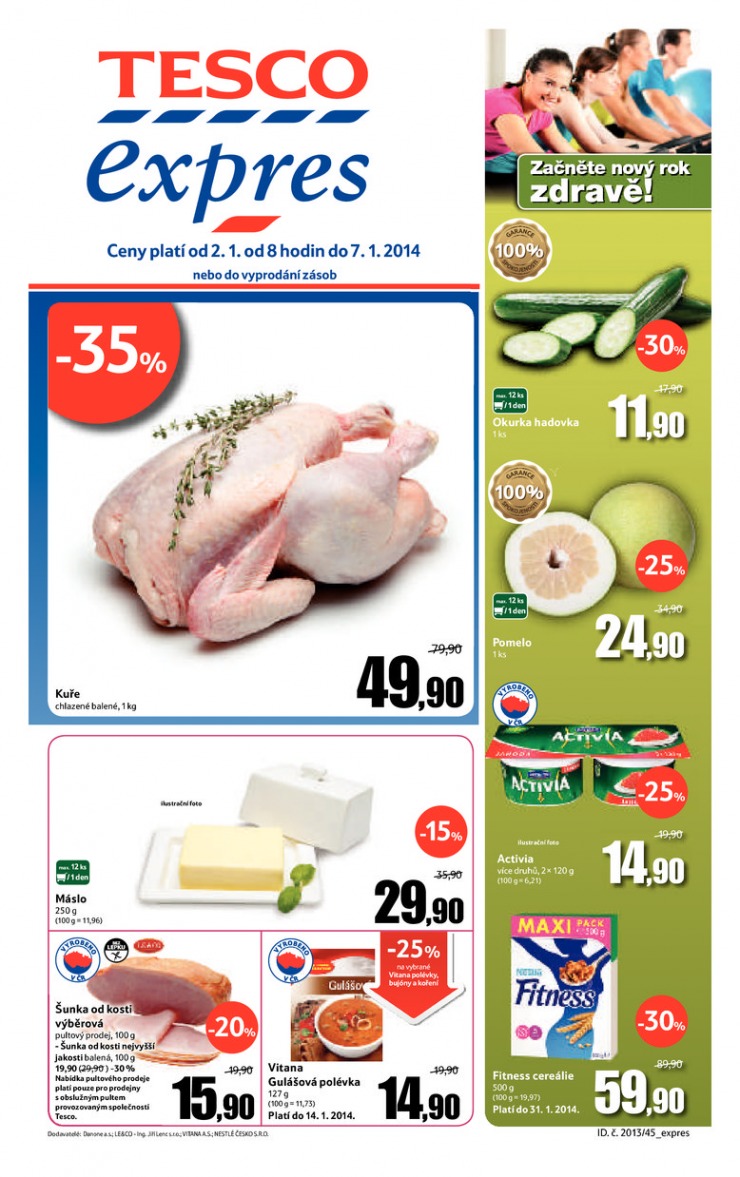 letk Tesco Expres obchody od 2.1.2014 strana 1