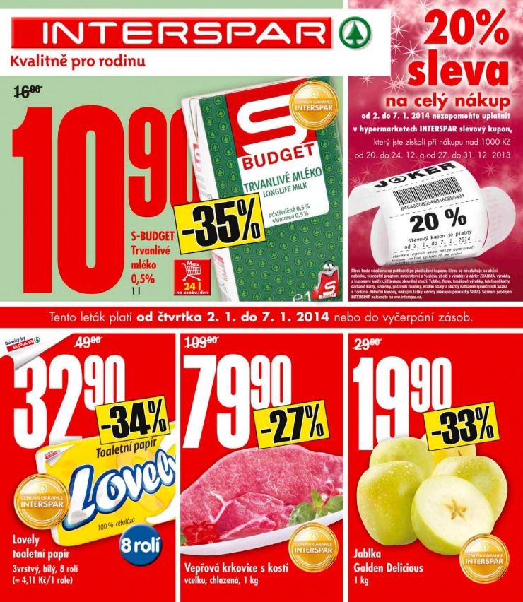 leták Interspar Akční nabídka od 2.1.2014 strana 1 leták Interspar Akční nabídka od 2.1.2014 strana 1