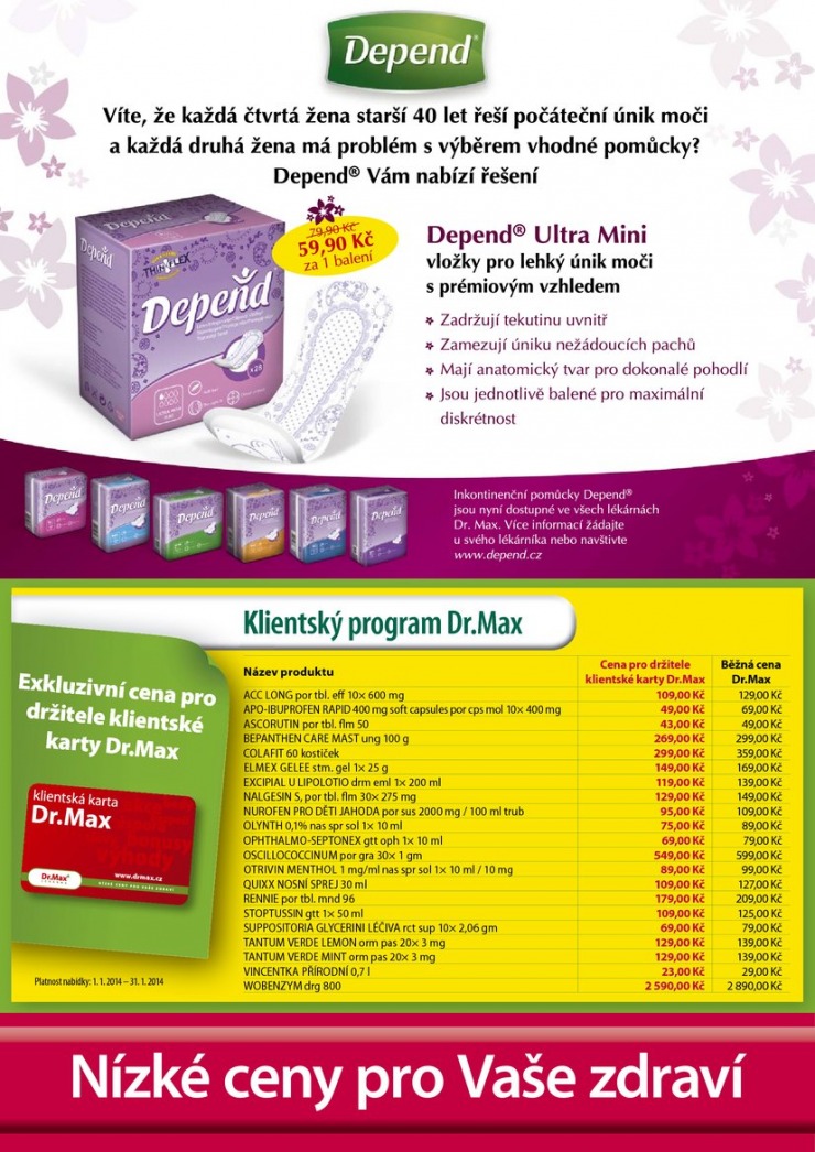 leták Dr. Max lékárna Aktuální leták od 3.1.2014 strana 1 leták Dr. Max lékárna Aktuální leták od 3.1.2014 strana 1