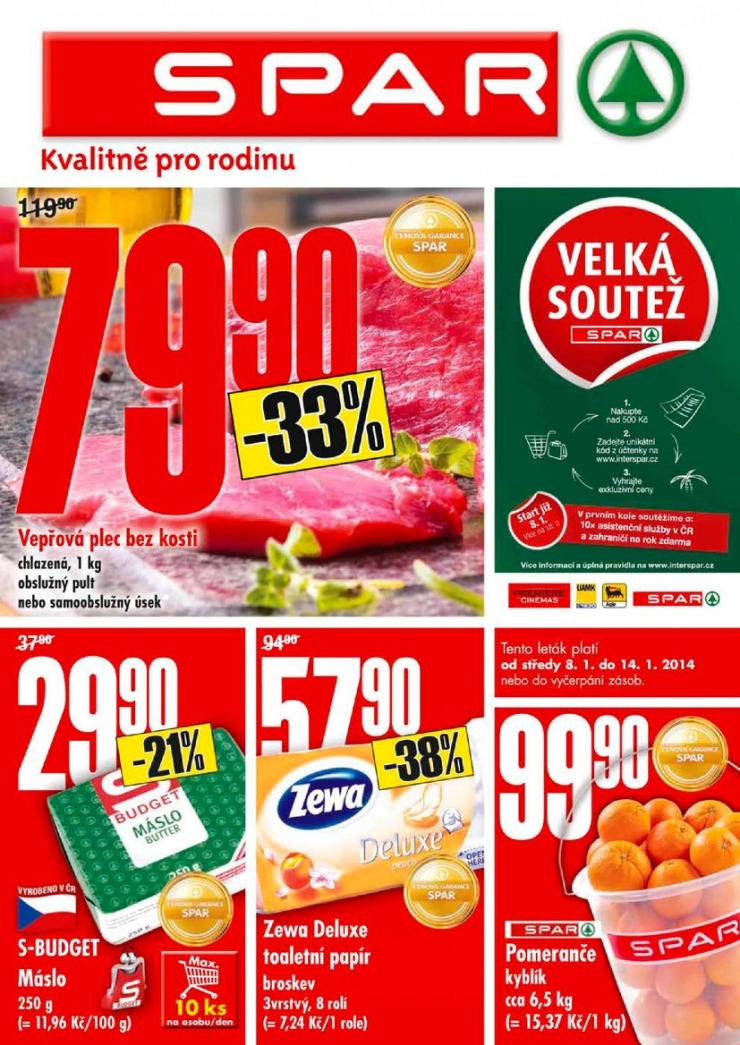 leták Interspar nabídka Spar od 8.1.2014 strana 1 leták Interspar nabídka Spar od 8.1.2014 strana 1
