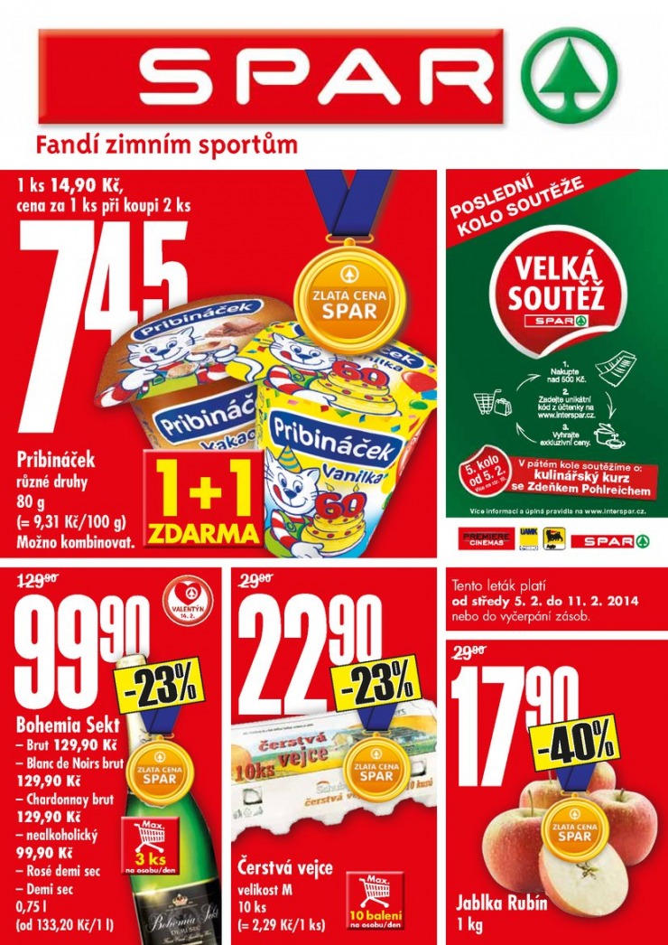 leták Interspar nabídka Spar od 5.2.2014 strana 1