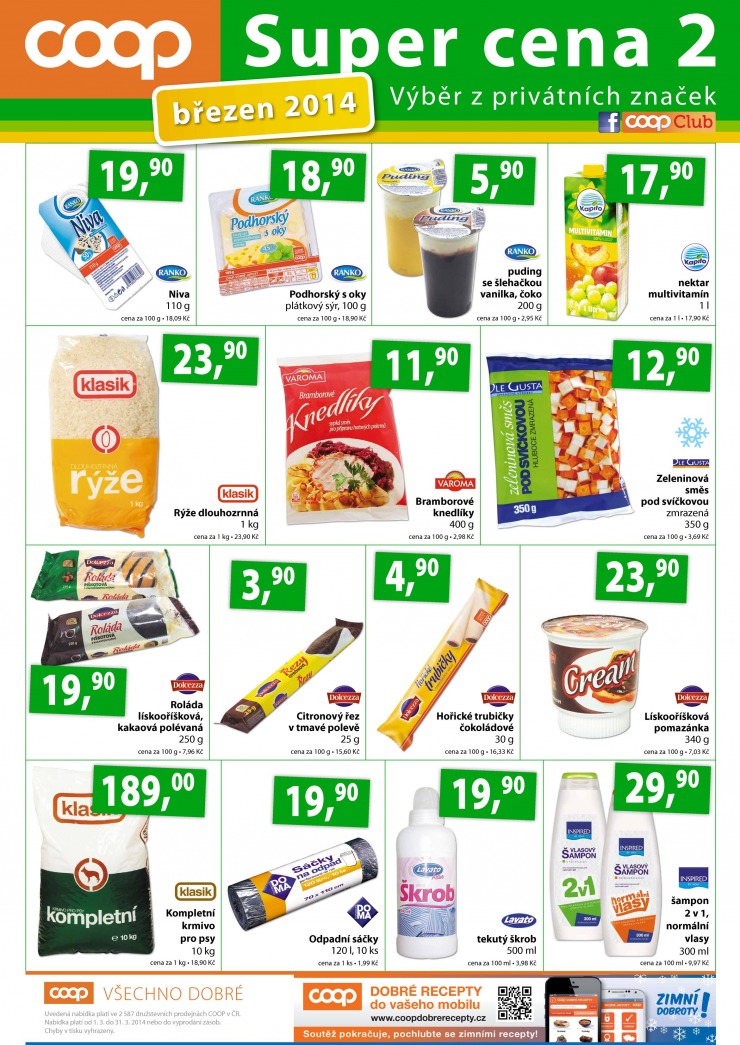 leták COOP Super cena od 1.3.2014 strana 1 leták COOP Super cena od 1.3.2014 strana 1