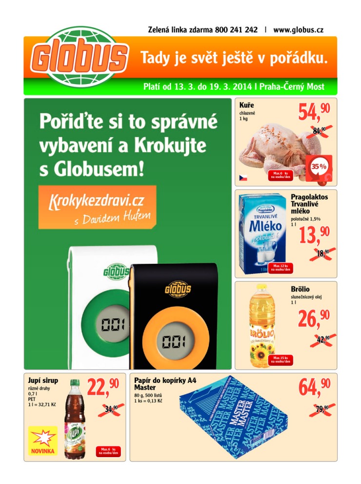 leták Globus Naše noviny od 13.3.2014 strana 1