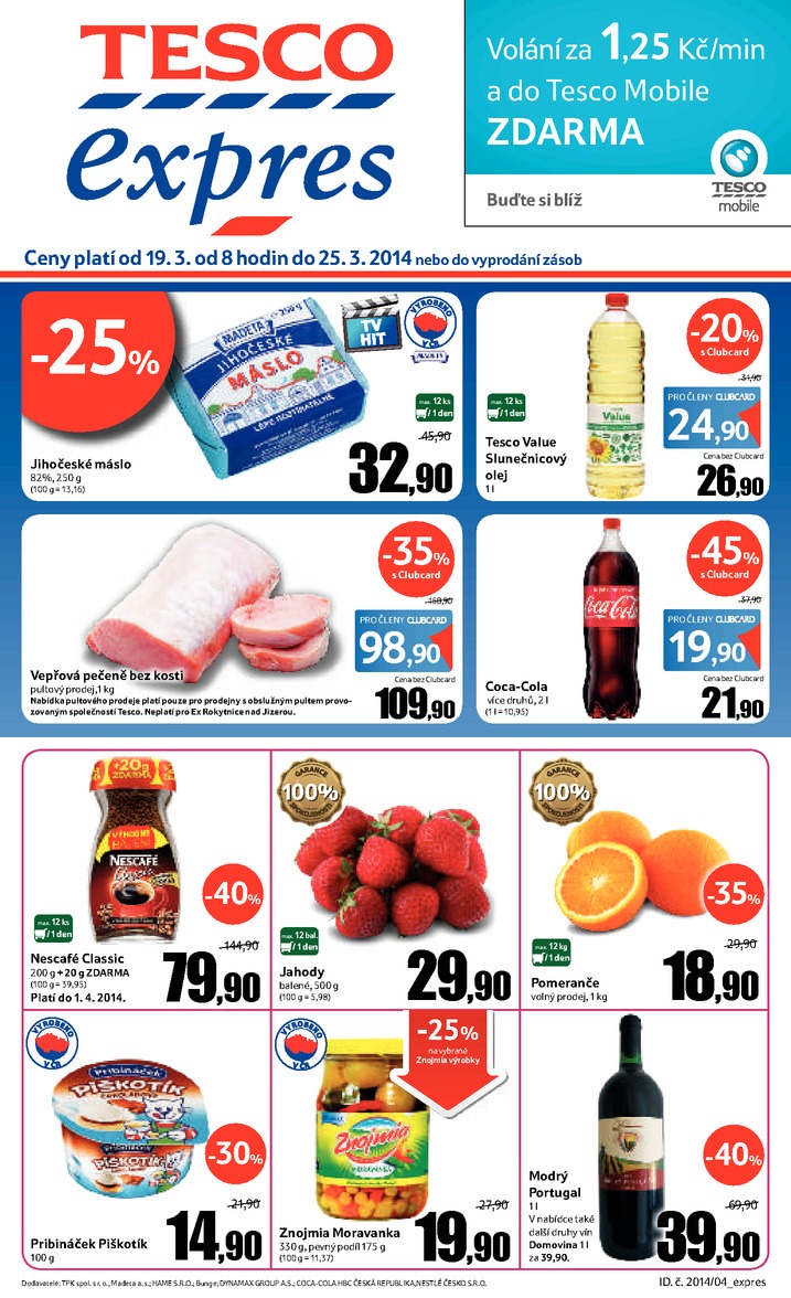 letk Tesco Expres obchody od 19.3.2014 strana 1