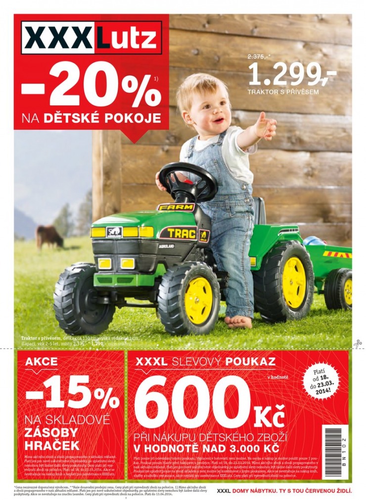 letk XXXLutz Sleva na dtsk pokoje od 18.3.2014 strana 1