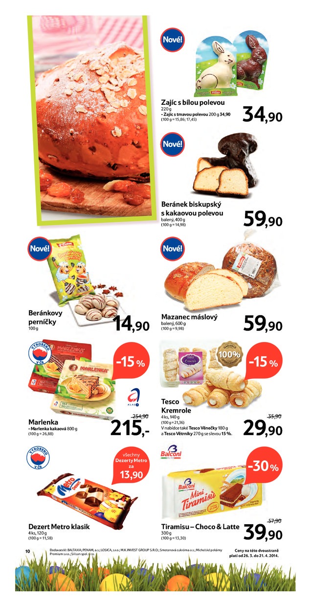 leták Tesco Velikonoce hypermarket od 26.3.2014 strana 1 leták Tesco Velikonoce hypermarket od 26.3.2014 strana 1