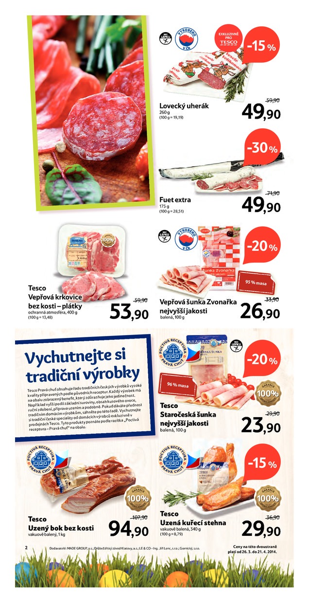 leták Tesco Velikonoce supermarket od 26.3.2014 strana 1 leták Tesco Velikonoce supermarket od 26.3.2014 strana 1