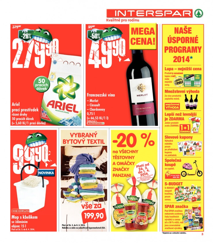 leták Interspar Akční nabídka od 26.3.2014 strana 1 leták Interspar Akční nabídka od 26.3.2014 strana 1