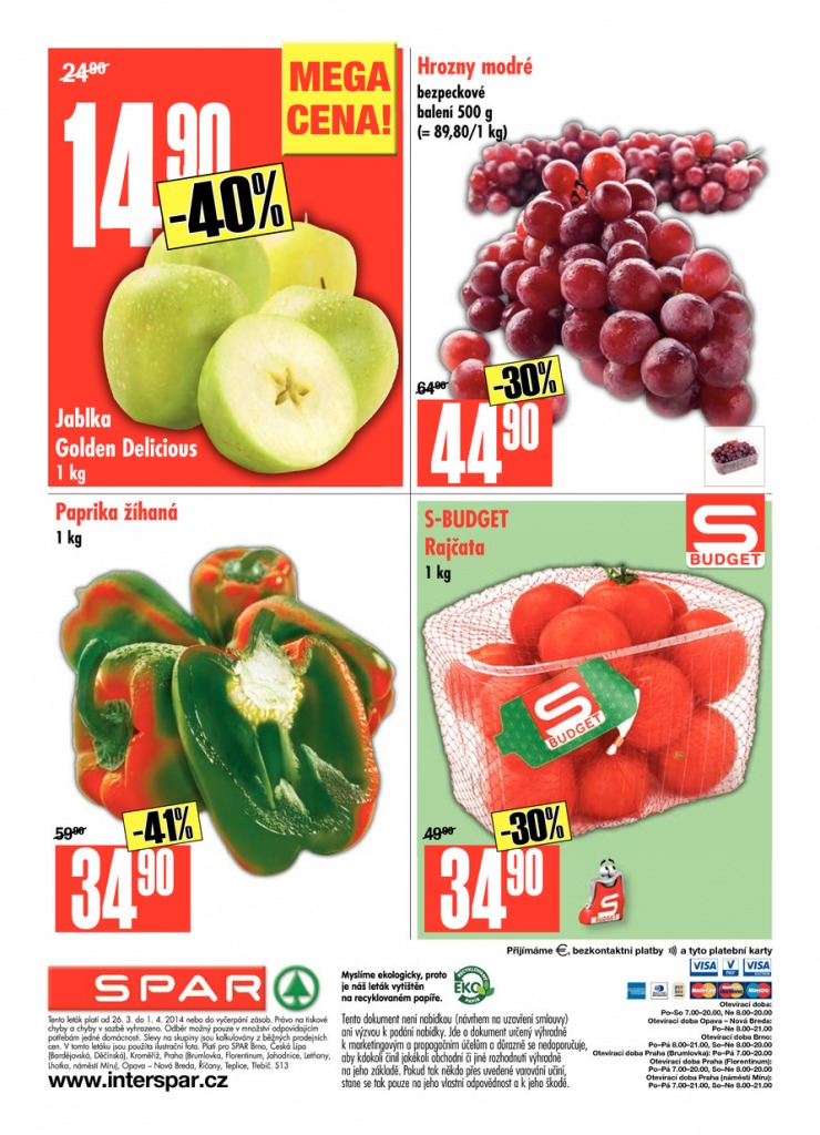 leták Interspar nabídka Spar od 26.3.2014 strana 1 leták Interspar nabídka Spar od 26.3.2014 strana 1